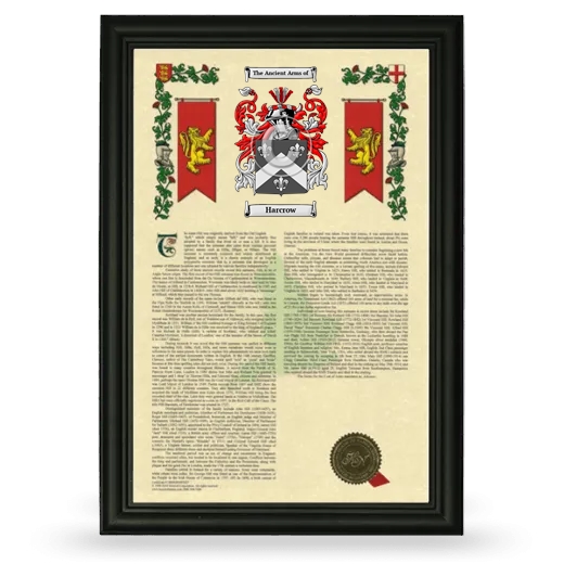 Harcrow Armorial History Framed - Black