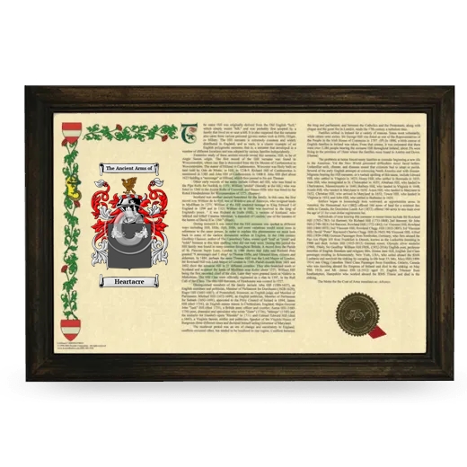 Heartacre Armorial Landscape Framed - Brown