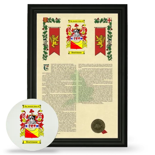 Heartemane Framed Armorial History and Mouse Pad - Black