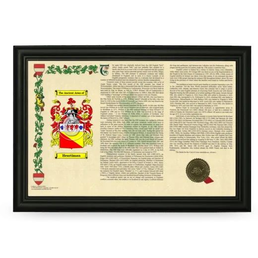 Heartiman Armorial Landscape Framed - Black