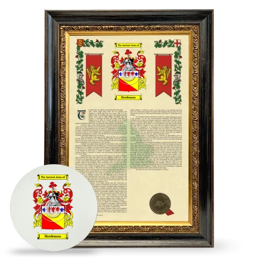 Herdeman Framed Armorial History and Mouse Pad - Heirloom