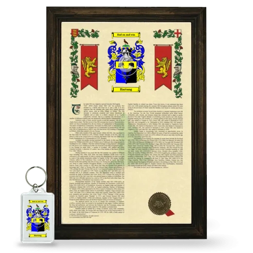 Hartung Framed Armorial History and Keychain - Brown