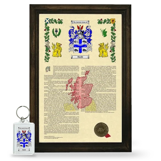 Harde Framed Armorial History and Keychain - Brown