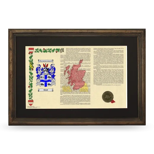 Heird Deluxe Armorial Landscape Framed - Brown