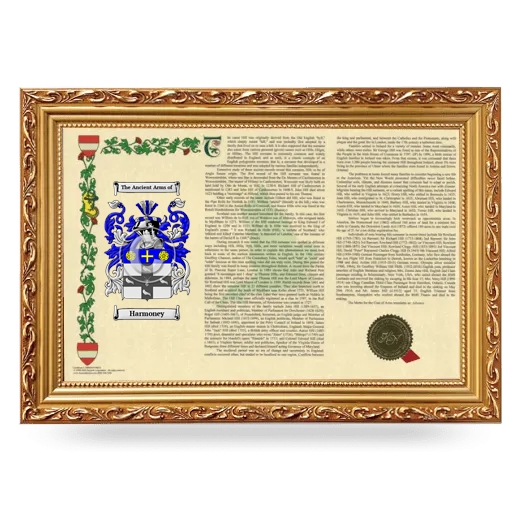 Harmoney Armorial Landscape Framed - Gold