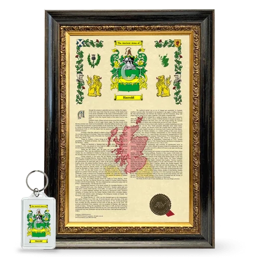 Harrold Framed Armorial History and Keychain - Heirloom