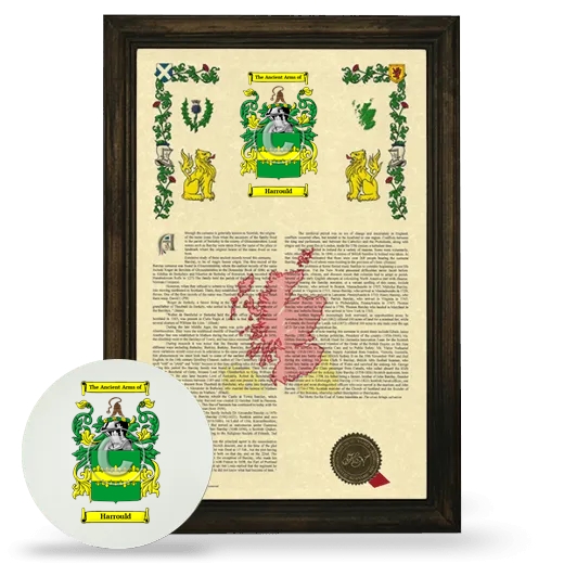 Harrould Framed Armorial History and Mouse Pad - Brown