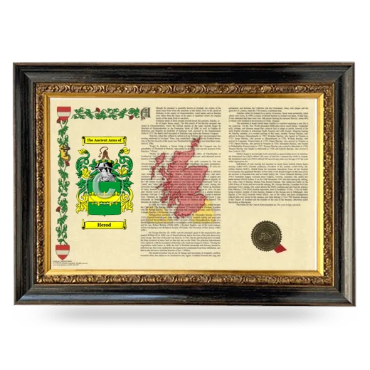 Herod Armorial Landscape Framed - Heirloom