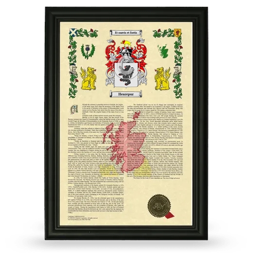 Hearepur Armorial History Framed - Black