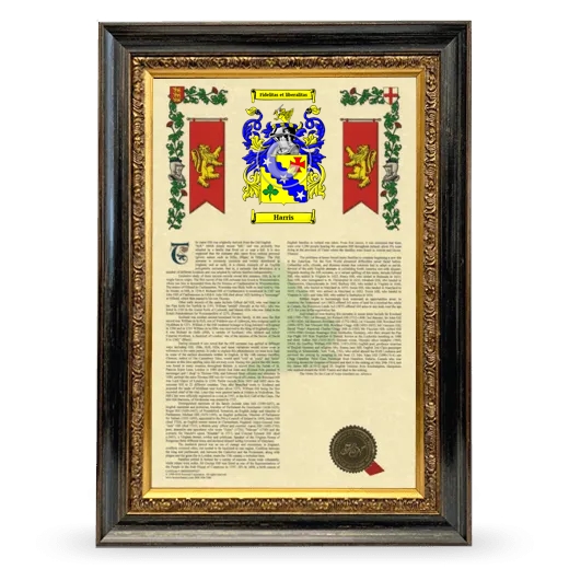 Harris Armorial History Framed - Heirloom