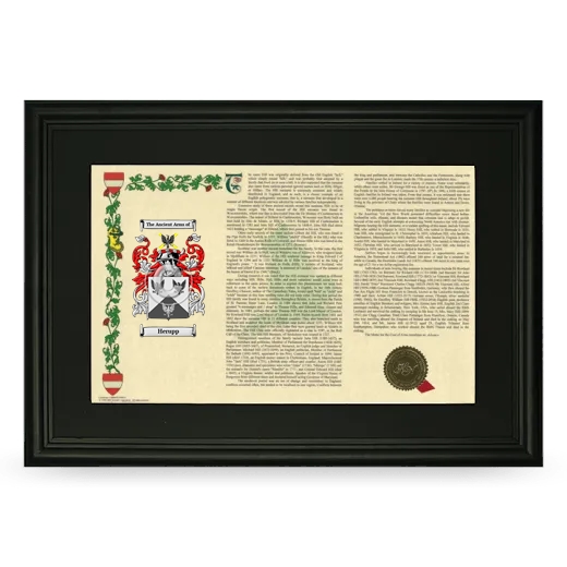 Herupp Deluxe Armorial Landscape Framed- Black