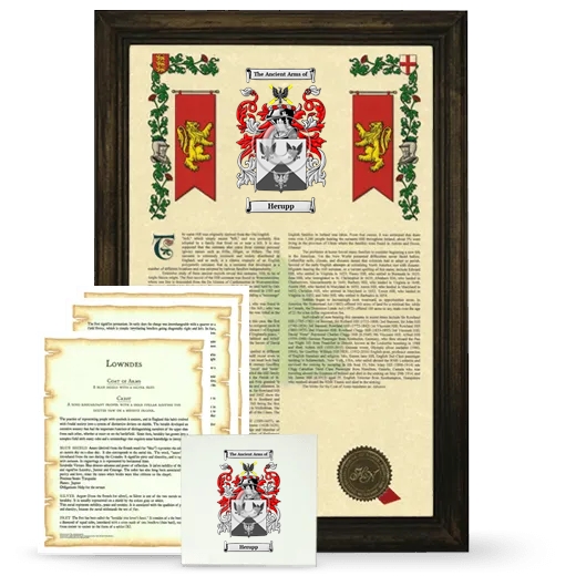 Herupp Framed Armorial, Symbolism and Large Tile - Brown