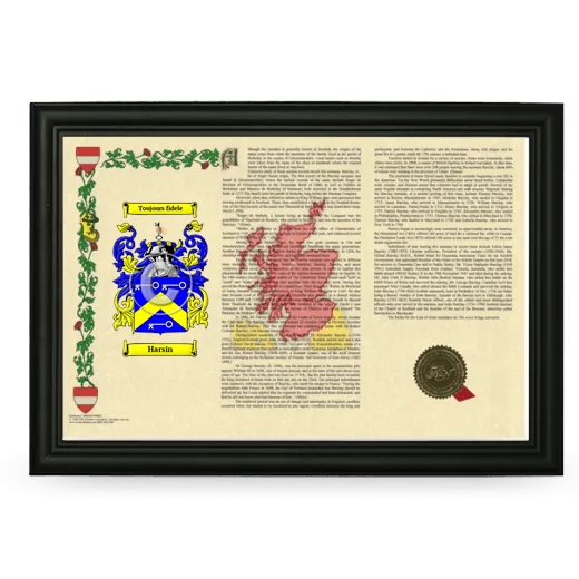 Harsin Armorial Landscape Framed - Black