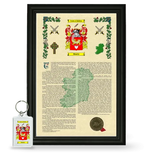 Hearty Framed Armorial History and Keychain - Black