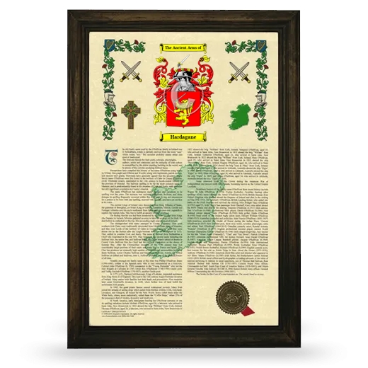 Hardagane Armorial History Framed - Brown