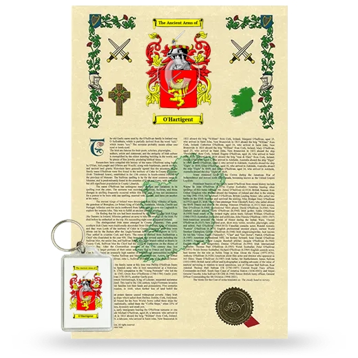 O'Hartigent Armorial History and Keychain Package
