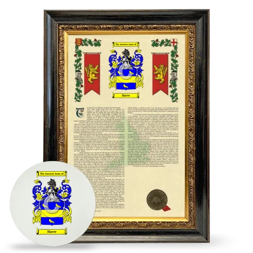 Harve Framed Armorial History and Mouse Pad - Heirloom