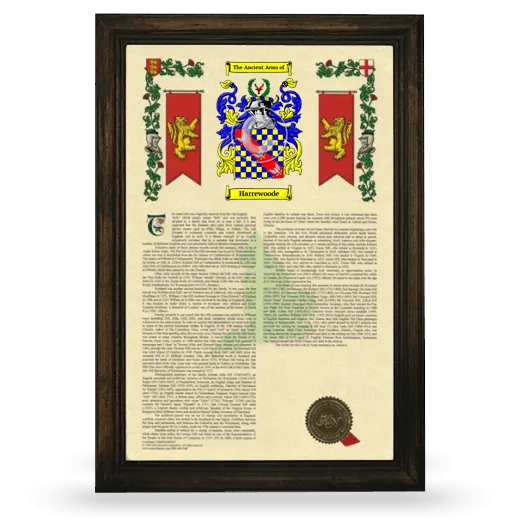 Harrewoode Armorial History Framed - Brown