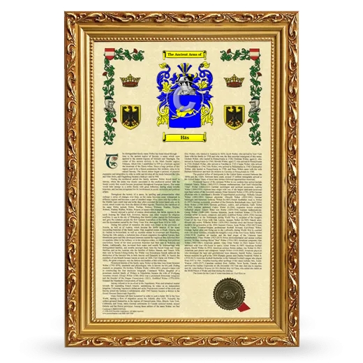 Häs Armorial History Framed - Gold