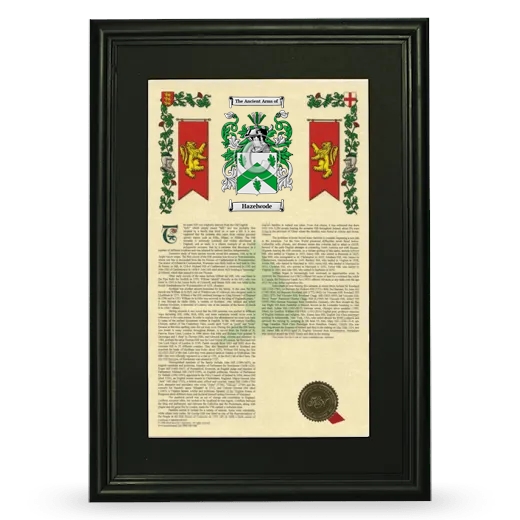 Hazelwode Deluxe Armorial Framed - Black