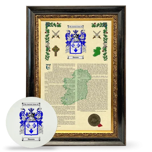 Hassen Framed Armorial History and Mouse Pad - Heirloom