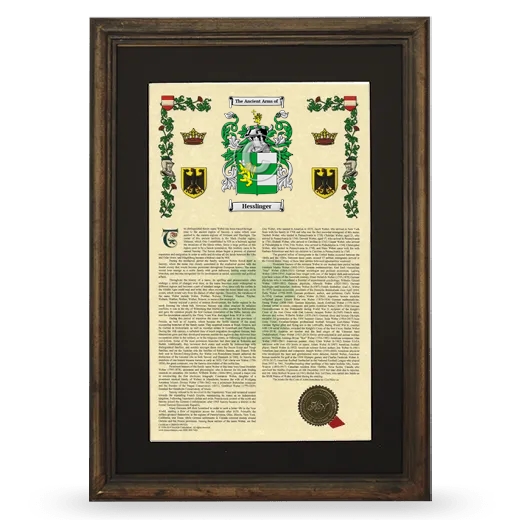 Hesslinger Deluxe Armorial Framed - Brown