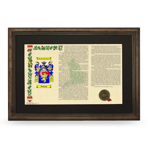 Hastang Deluxe Armorial Landscape Framed - Brown