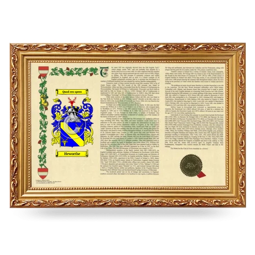 Heworthe Armorial Landscape Framed - Gold