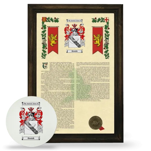 Hewick Framed Armorial History and Mouse Pad - Brown