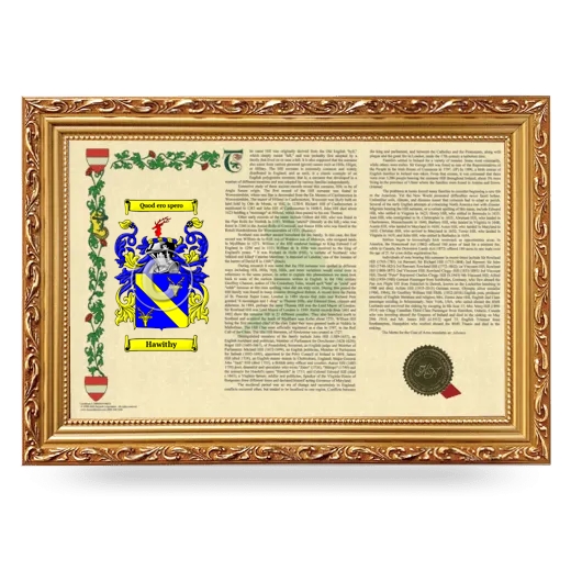 Hawithy Armorial Landscape Framed - Gold