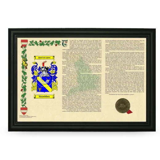 Haywithey Armorial Landscape Framed - Black