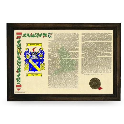 Heywork Armorial Landscape Framed - Brown