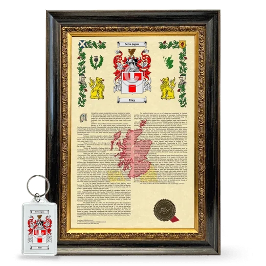 Hay Framed Armorial History and Keychain - Heirloom