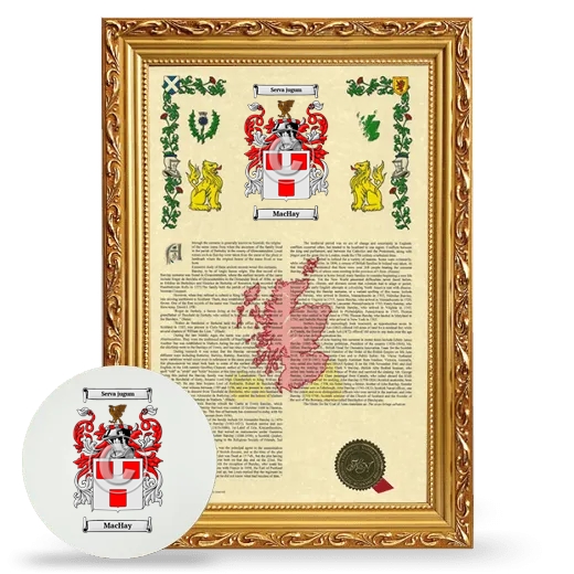 MacHay Framed Armorial History and Mouse Pad - Gold