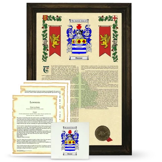 Hazzar Framed Armorial, Symbolism and Large Tile - Brown