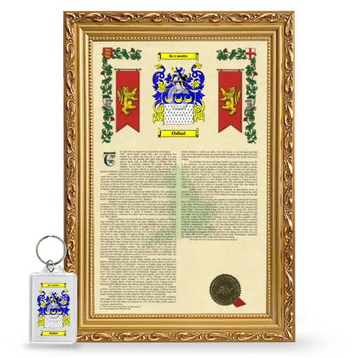 Ebdind Framed Armorial History and Keychain - Gold