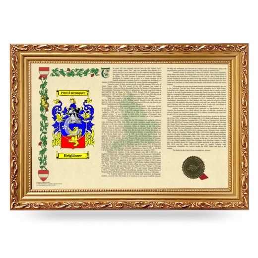 Heighbrow Armorial Landscape Framed - Gold