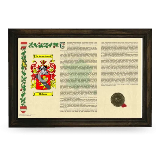 Hebrare Armorial Landscape Framed - Brown