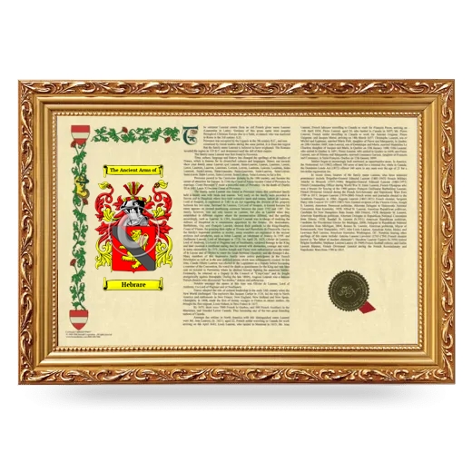 Hebrare Armorial Landscape Framed - Gold