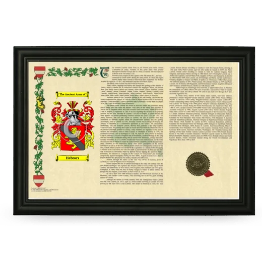 Hebrars Armorial Landscape Framed - Black