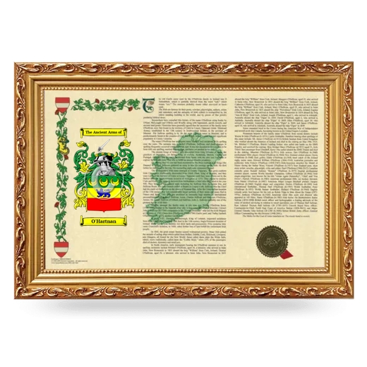 O'Hartnan Armorial Landscape Framed - Gold