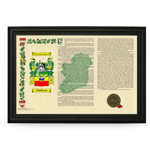 O'Hefferend Armorial Landscape Framed - Black