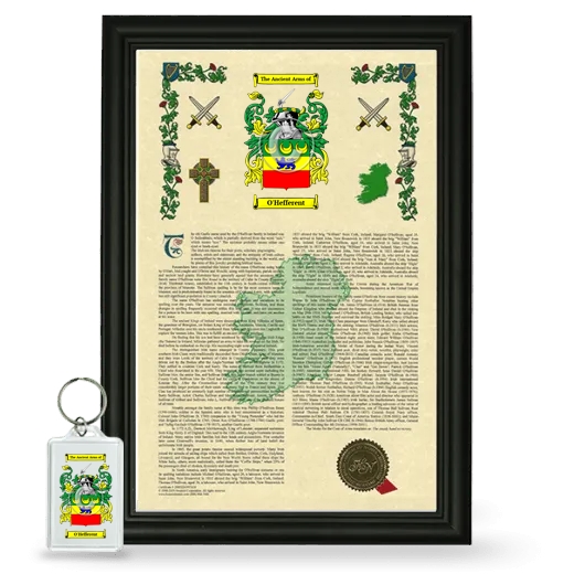 O'Hefferent Framed Armorial History and Keychain - Black