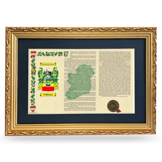 O'Hiffernyn Deluxe Armorial Landscape Framed - Gold