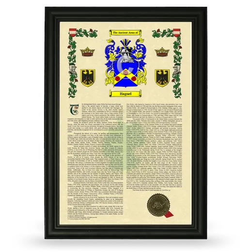 Hagnel Armorial History Framed - Black