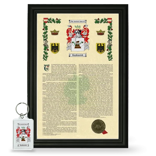 Haydenreick Framed Armorial History and Keychain - Black