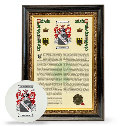 Heitzman Framed Armorial History and Mouse Pad - Heirloom
