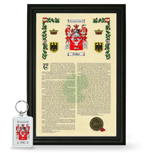 Heyliger Framed Armorial History and Keychain - Black