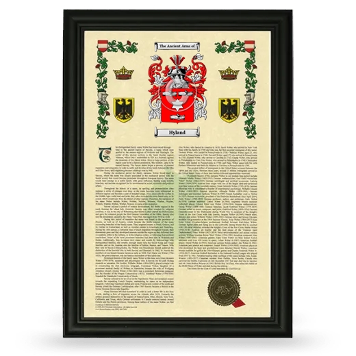 Hyland Armorial History Framed - Black