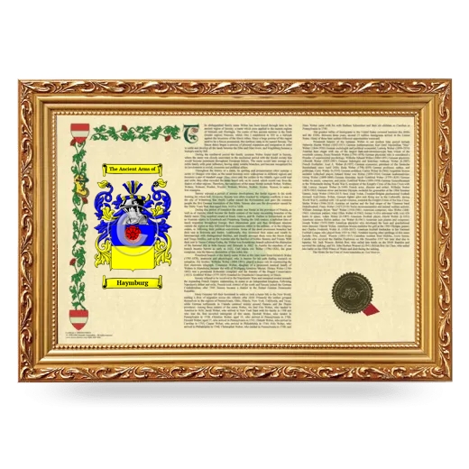 Haymburg Armorial Landscape Framed - Gold